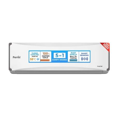 Perrel 1.5 Ton 3 Star Smart Split AC, PR15AS3IO2HLE25 (Copper, 5-in-1 Convertible, Anti-Bacterial PM 1.0 Filter, Cools at 55 degrees Celcius, 2025 Model)-0