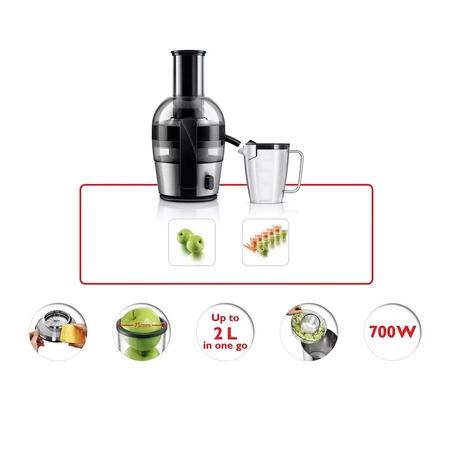Philips Viva Collection HR1863 700-Watt Juicer with QuickClean, Up to 2L Juice In One Go (Black)-5