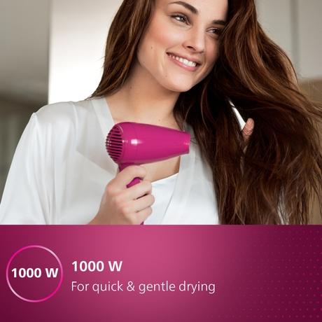 Philips 1000 Watts,Hair Dryer, 2 Heat Settings, Easy Handling HP8143/00, Pink-3