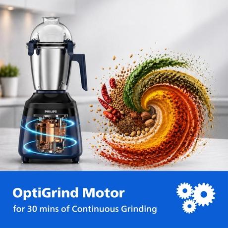 Philips Avance Collection 750 Watts 4 Jars Mixer Grinder, PowerChop technology, HL7707/00, Black-6
