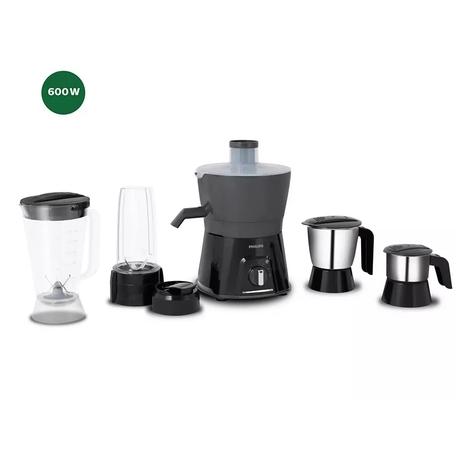 Philips HL7580/00 Viva Collection, 600 Waatts, 4Jars, Juicer Mixer Grinder, Dishwasher Safe, Higher Torque Density Motor, Carbon Black/Cashmere Grey-0