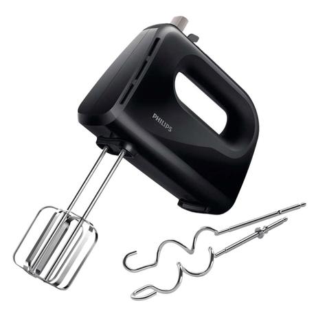 Philips Daily Collection HR3705/10 Hand Mixer with 5 speeds + Turbo, Non-slip grip, Large eject button (Black)-1