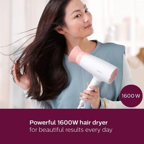 Philips Hair Dryer 1600 W, ThermoProtect, 3 Heat & Speed Settings, Foldable, White, BHD308/30-2