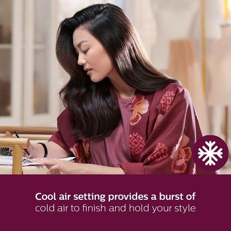 Philips 1600 Watts Hair Dryer, Thermoprotect, 3 Heat and Speed Settings, Thermo Protect Airflow, BHD308/30, White-3