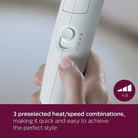 Philips 1600 Watts Hair Dryer, Thermoprotect, 3 Heat and Speed Settings, Thermo Protect Airflow, BHD308/30, White-4