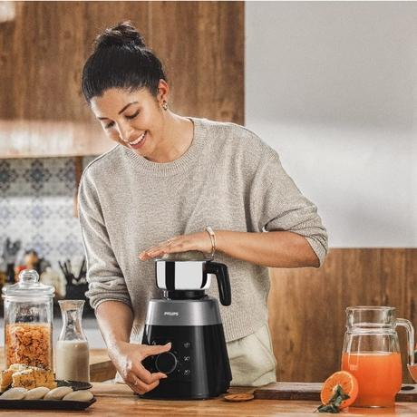 Philips 750 Watts Mixer Grinder with 4 Jars, Smart One-Touch Mode, Digital Interface, Soft Sound Technology (Black, HL7777/00)-1