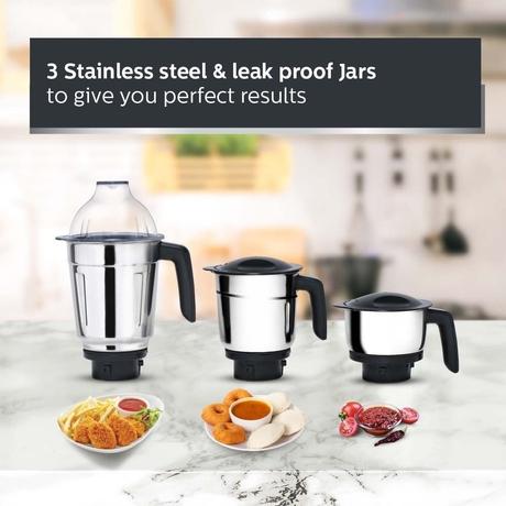 Philips HL7703 1000 Watts Mixer Grinder with Suction Feet (White)-5