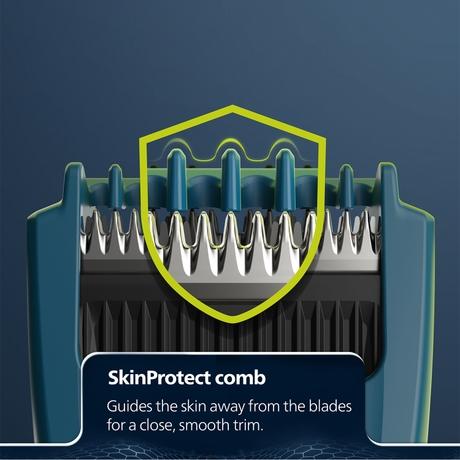 Philips Cordless Beard Trimmer with Dura Power Technology, 30 Min Runtime & 3 Length Settings (BT1230/18) Green-3