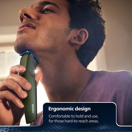 Philips Cordless Beard Trimmer with Dura Power Technology, 30 Min Runtime & 3 Length Settings (BT1230/18) Green-4