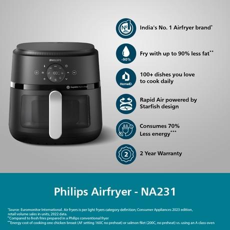 Philips 6.2 L 1700 watts Air Fryer, NA231/00-2