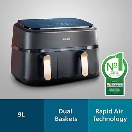 Philips Double Basket 9 L Airfryer, NA352-1