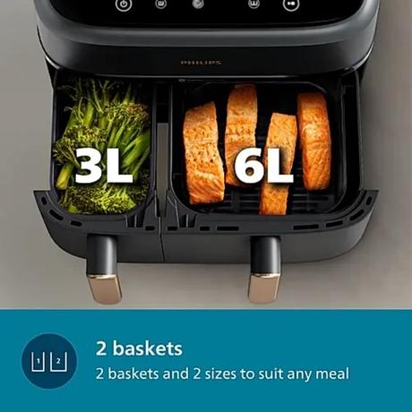 Philips Double Basket 9 L Airfryer, NA352-2