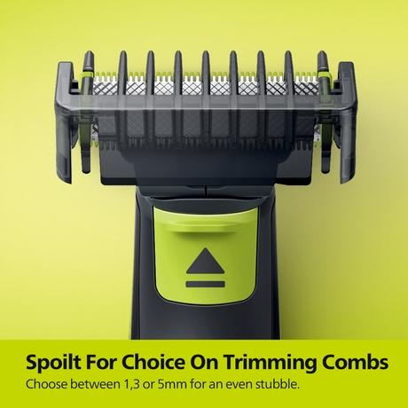 Philips One Blade Hybrid Fancy Trimmer and Razor Trim, Edge and Shave, BX QP2724/10-4