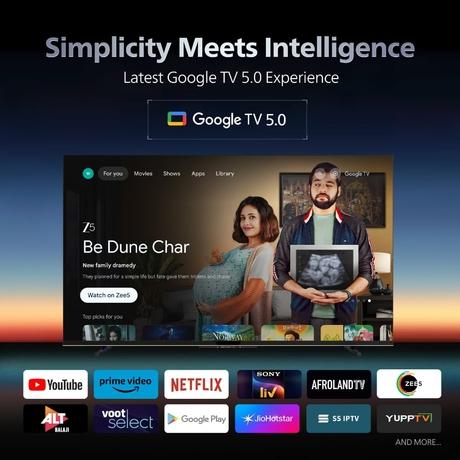 Philips 189 cm (75 inches), 4K Ultra HD QLED Smart QD-Mini LED Google TV, Black, 75MLED610/94-2