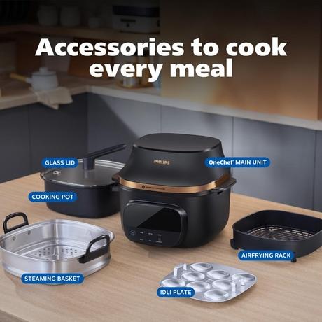 Philips OneChef 6L Smart All in One Cooking Device with 33-in-1 Functions, AmbiHeat Technology, NX5300/00-7