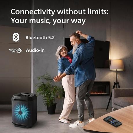 Philips TAX2208/94 30W Party Speaker, Upto 7 Hours of Playtime, Black-3