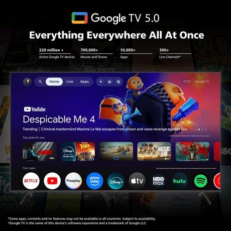Philips 215.9 cm (85 inch) 4K QLED Google TV, 85PQT8101/94-7