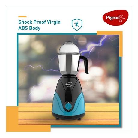 Pigeon Zest 750W 3 Jars Mixer Grinder, Anti-Slip Handles and Anti-Skid Feet, Turquoise Blue-4
