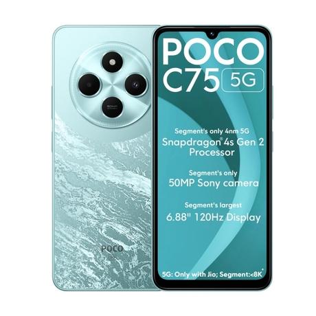 POCO C75 5G 128 GB, 4 GB RAM, Mobile Phone, Aqua-0