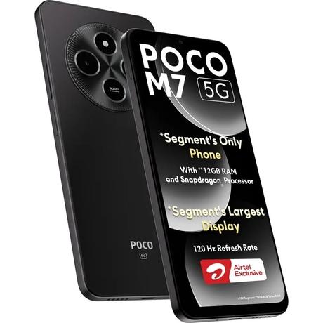 POCO M7 5G 128 GB, 6 GB RAM, Airtel Locked, Black, Mobile Phone-0