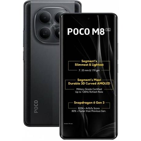 POCO M8 5G 256 GB, 8 GB RAM, Black, Mobile Phone-0