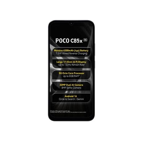 POCO C85x 5G 64 GB, 4 GB RAM, Black, Mobile Phone-3