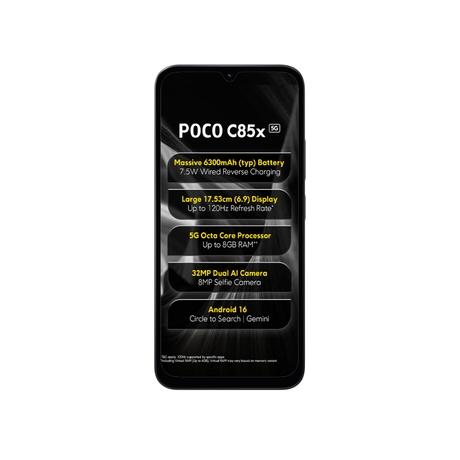 POCO C85x 5G 128 GB, 4 GB RAM, Black, Mobile Phone-3