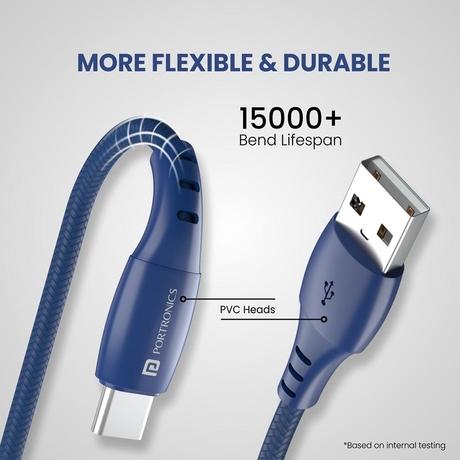 Portronics Konnect A POR 1414 1m USB-C Cable, Blue-2