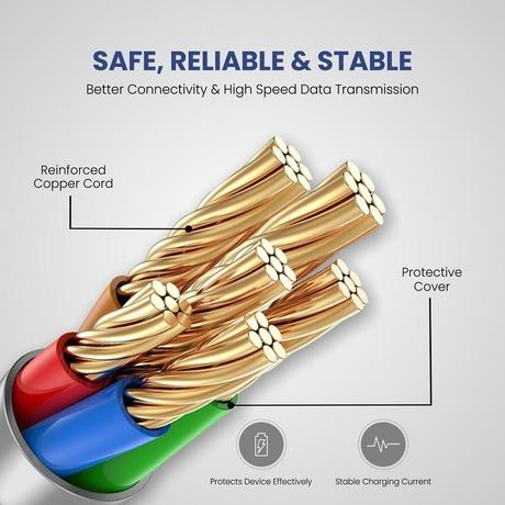 Portronics Konnect A POR 1414 1m USB-C Cable, Blue-3