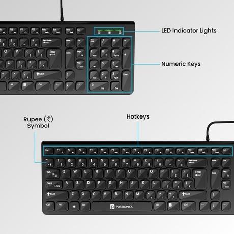 Portronics Ki-Pad 2 Wired Keyboard, Black-5