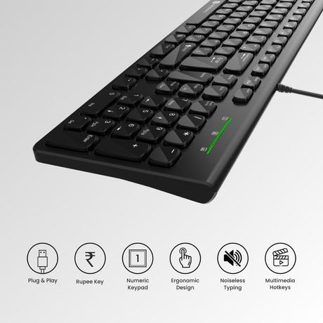 Portronics Ki-Pad 2 Wired Keyboard, Black-6