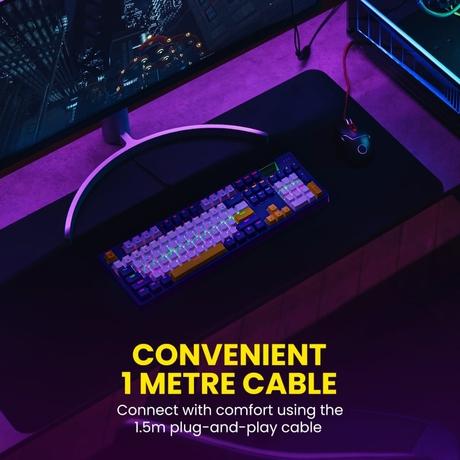 Portronics K1 Mechnical Wired Gaming Keyboard, Blue-3