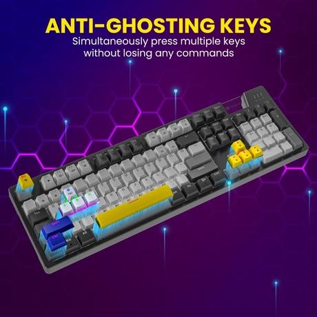 Portronics K1 Mechnical Wired Gaming Keyboard, Blue-5