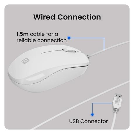Portronics Toad 102 Wired Mouse, White-1