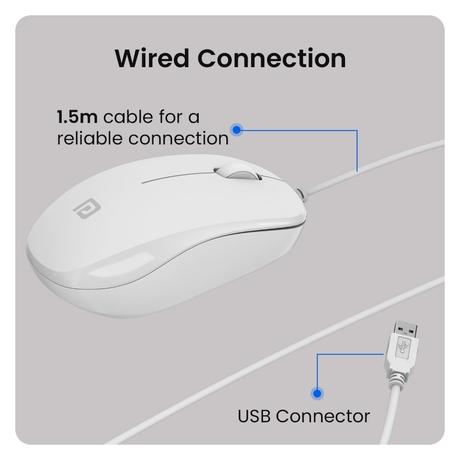 Portronics Toad 102 Wired Mouse, White-1