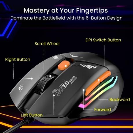Portronics Vader Wired Gaming Mouse, Black-5