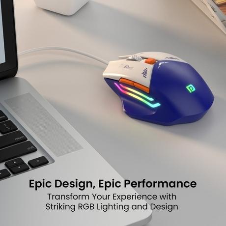 Portronics Vader Wired Gaming Mouse, Blue-1