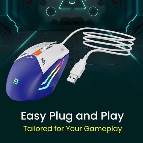 Portronics Vader Wired Gaming Mouse, Blue-2