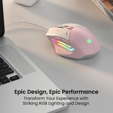 Portronics Vader Wired Gaming Mouse, Pink-4