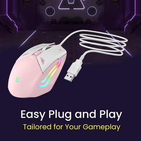 Portronics Vader Wired Gaming Mouse, Pink-6