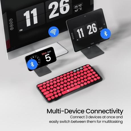Portronics Bubble 2.0 Bluetooth Wireless Keyboard, Black-2
