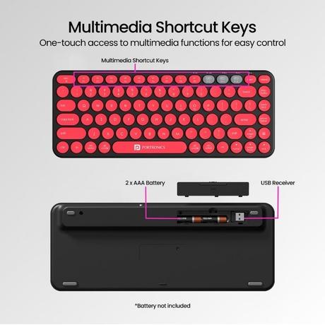 Portronics Bubble 2.0 Bluetooth Wireless Keyboard, Black-5