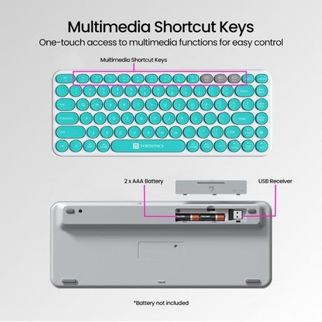 Portronics Bubble 2.0 Bluetooth Wireless Keyboard, White-5