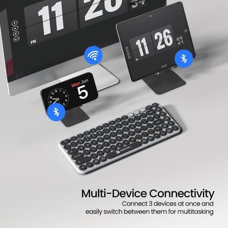 Portronics Bubble 2.0 Bluetooth Wireless Keyboard, Grey-2