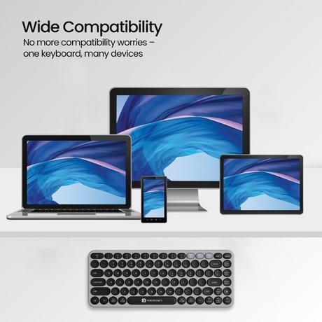 Portronics Bubble 2.0 Bluetooth Wireless Keyboard, Grey-3