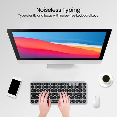 Portronics Bubble 2.0 Bluetooth Wireless Keyboard, Grey-7