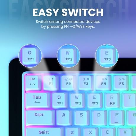 Portronics Hydra 10 Wireless Gaming Keyboard, White and Red-4