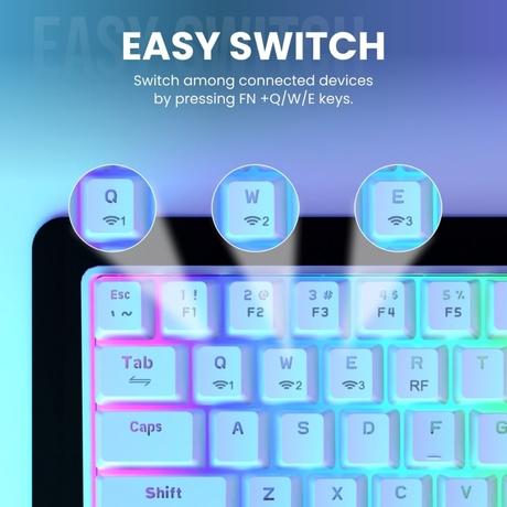 Portronics Hydra 10 Wireless Gaming Keyboard, White and Brown-4