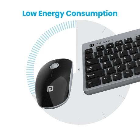 Portronics Key2 Wireless Keyboard & Mouse Combo, Grey-8