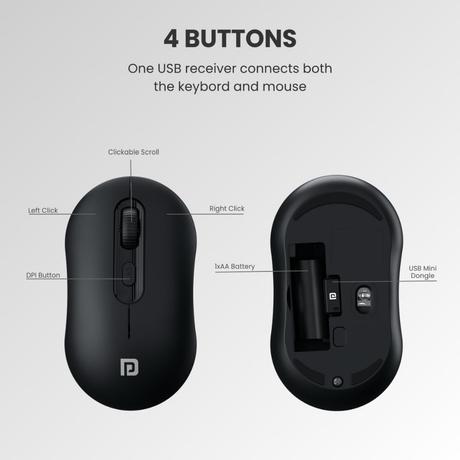 Portronics Key6 Wireless Keyboard & Mouse Combo, Black-4